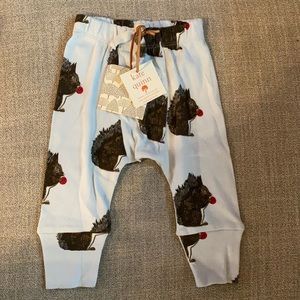 Kate Quinn 100% organic cotton chipmunk print “panda pant” 6-12 mos BRAND NWT